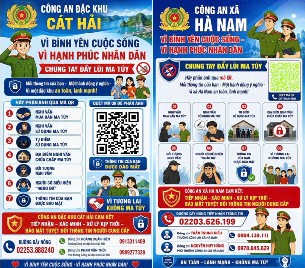 Công an xã Hà Nam, Công an Đặc khu Cát Hải: Ra mắt mô hình QR tiếp nhận phản ánh thông tin về ma túy